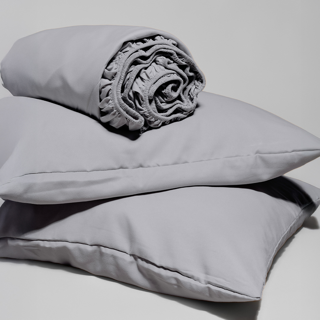 %100 Pamuk Lastikli Çarşaf Takım – Gri – Ayasofya Serisi