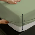 %100 Pamuk Ranforce Lastikli Çarşaf Haki- Dolmabahçe Serisi - 2