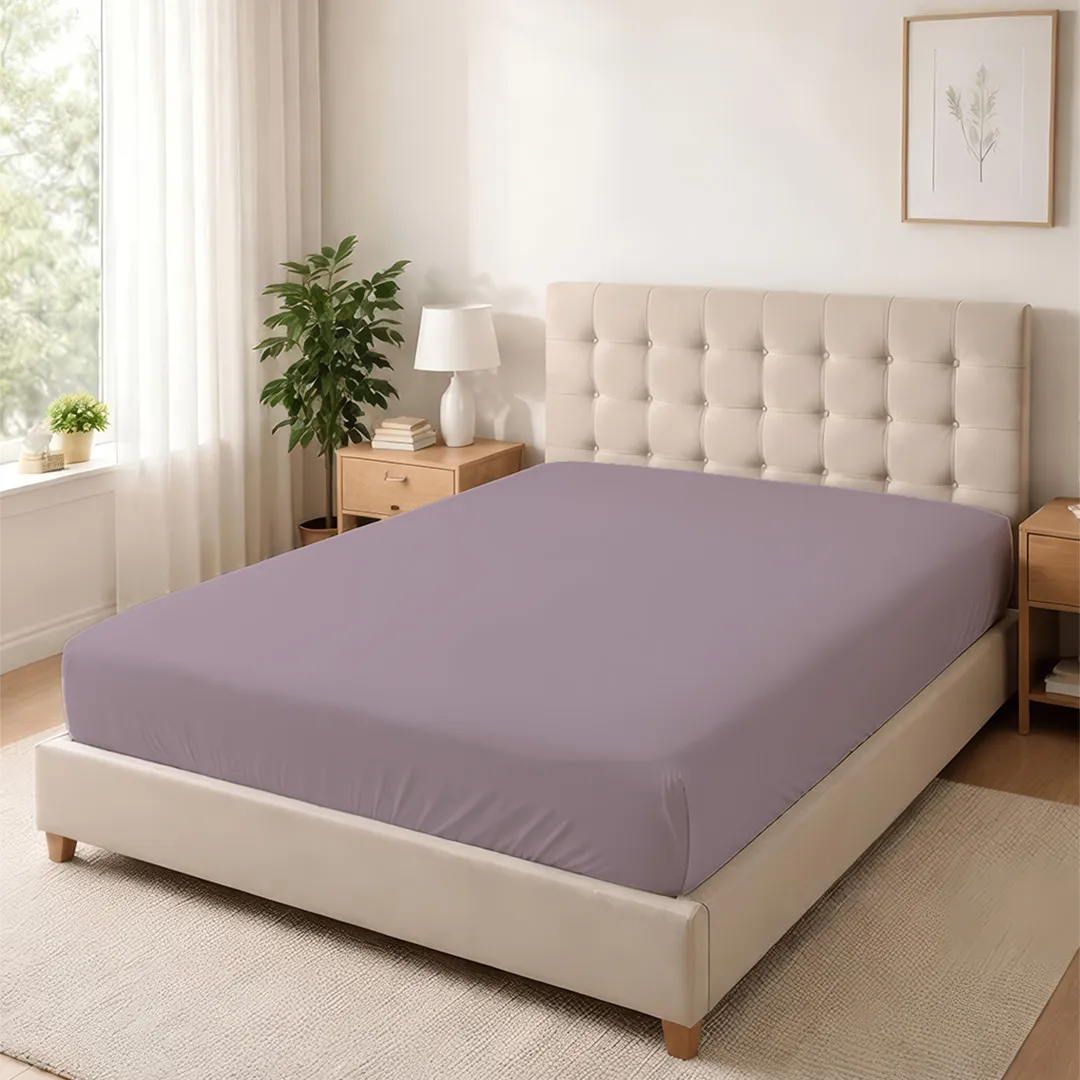 %100 Pamuk Ranforce Lastikli Çarşaf Lila – Dolmabahçe Serisi