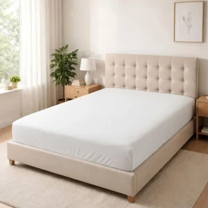 %100 Pamuk Ranforce Lastikli Çarşaf Beyaz – Dolmabahçe Serisi