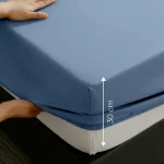 %100 Pamuk Ranforce Lastikli Çarşaf İndigo – Dolmabahçe Serisi - 2