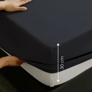 %100 Pamuk Ranforce Lastikli Çarşaf Antrasit –  Dolmabahçe Serisi