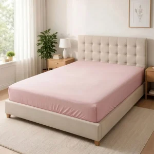 %100 Pamuk Ranforce Lastikli Çarşaf Pudra – Dolmabahçe Serisi