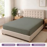 %100 Organik Pamuk Lastikli Çarşaf Haki – Dolmabahçe Serisi - 2