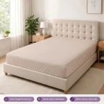 %100 Organik Pamuk Lastikli Çarşaf Pudra – Dolmabahçe Serisi - 2