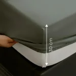 %100 Organik Pamuk Lastikli Çarşaf Haki – Dolmabahçe Serisi - 3