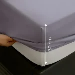 %100 Organik Pamuk Lastikli Çarşaf Lila – Dolmabahçe Serisi - 3