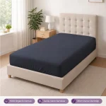 %100 Organik Pamuk Lastikli Çarşaf Antrasit –  Dolmabahçe Serisi - 1