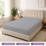 %100 Organik Pamuk Lastikli Çarşaf Gri – Dolmabahçe Serisi - 2