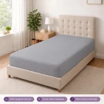 %100 Organik Pamuk Lastikli Çarşaf Gri – Dolmabahçe Serisi - 1