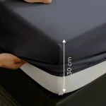 %100 Organik Pamuk Lastikli Çarşaf Antrasit –  Dolmabahçe Serisi - 3