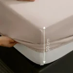 %100 Organik Pamuk Lastikli Çarşaf Pudra – Dolmabahçe Serisi - 3