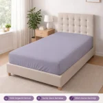 %100 Organik Pamuk Lastikli Çarşaf Lila – Dolmabahçe Serisi - 1