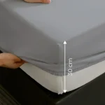 %100 Organik Pamuk Lastikli Çarşaf Gri – Dolmabahçe Serisi - 3